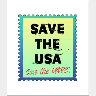 Save The USA, Save the USPS! Gradation Green and Blue Posters and Art